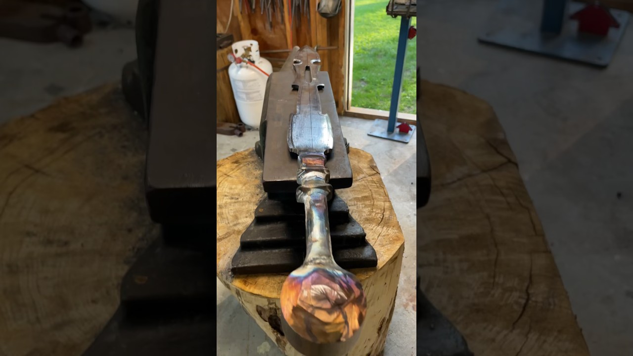 Necrosword Progress! Lots of work left to do🔥#blacksmith #bladesmith #forging #sword #tools #shorts