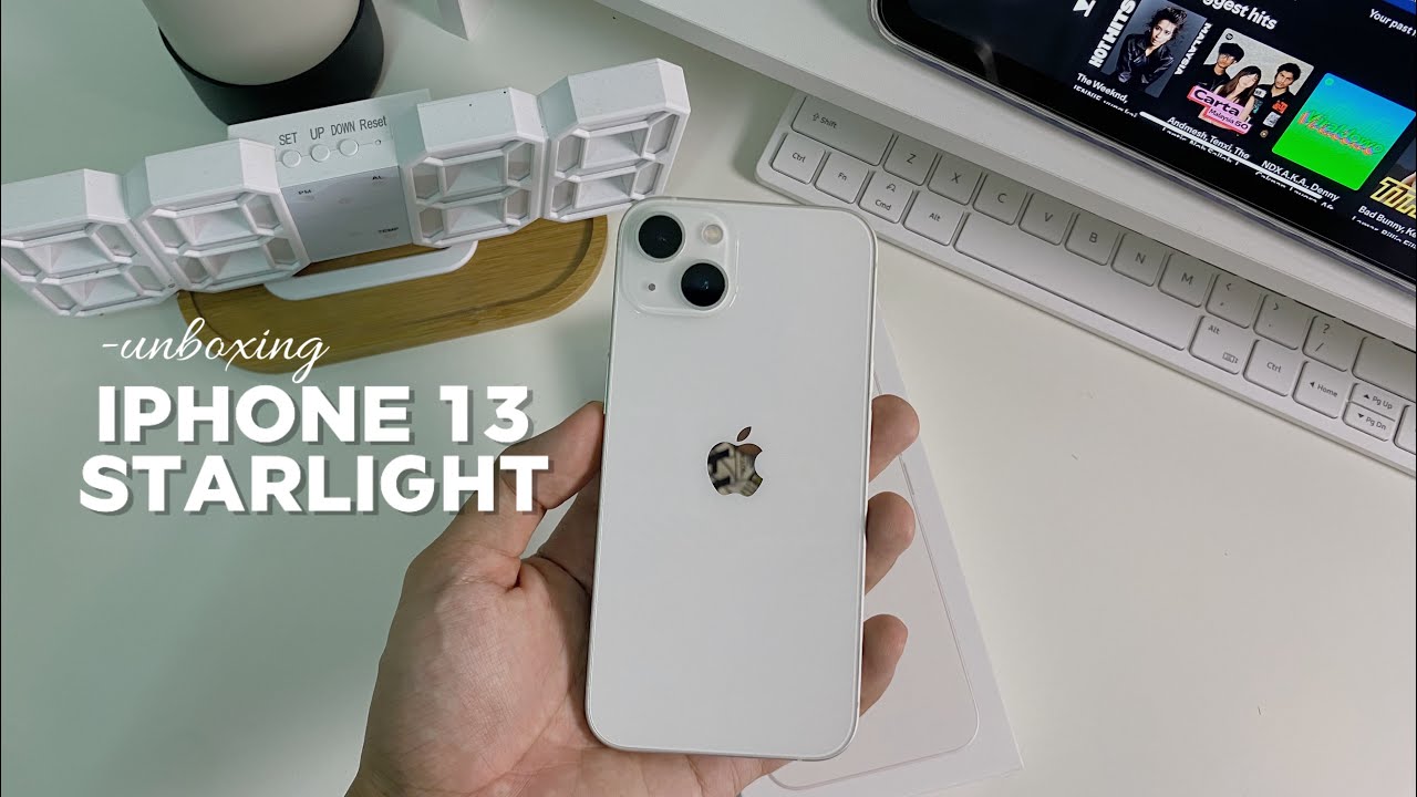 iPhone 13 (starlight) 2025  aesthetic unboxing + set up, camera test