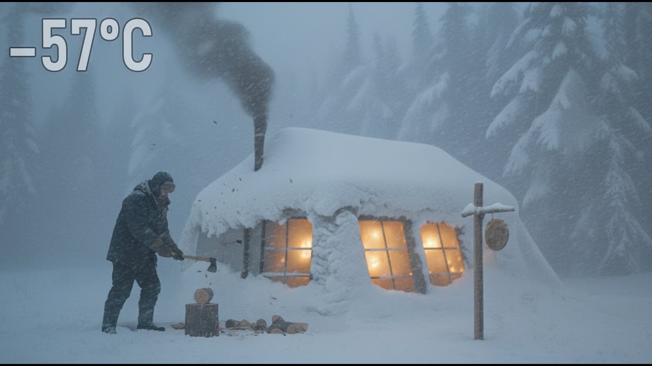 I Survived a -57&deg;C Blizzard in a Hot Tent | Alone Off Grid in Deep Snow