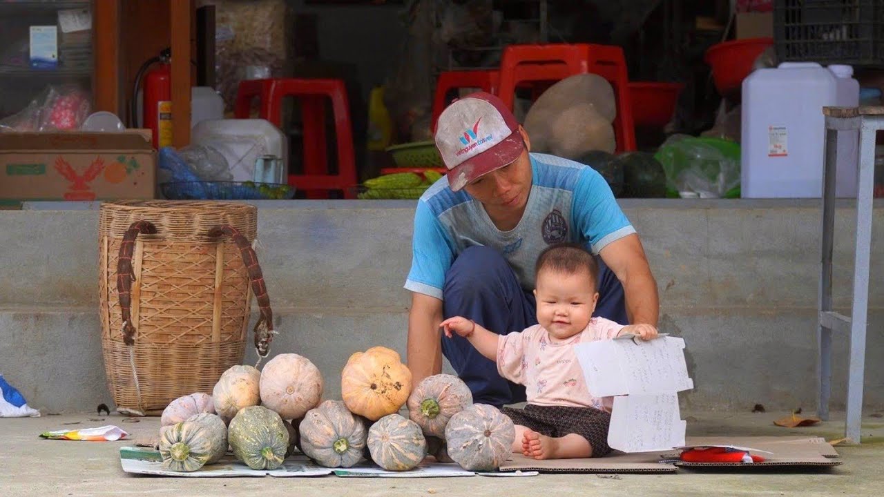 Diary of SU and his little daughter: Bring pumpkins to the market to sell for the boss