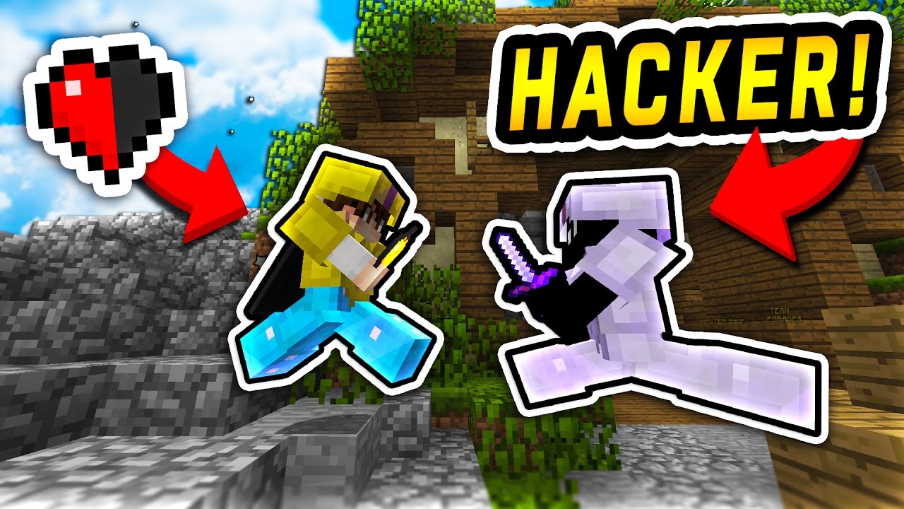 HALF A HEART CLUTCH AGAINST HACKERS! (Minecraft Bed Wars)