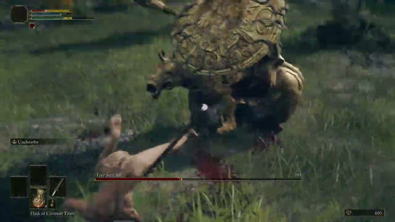 Naked Samurai vs Tree Sentinel - Elden Ring