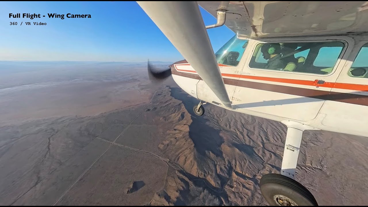 Full Cessna 172 Flight KBVU - KIGM / 4K Wing 360-VR Camera