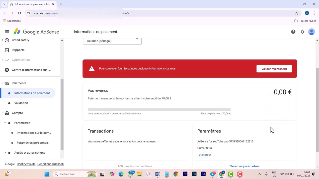 Comment valider ton identit&eacute; sur AdSense en 2025 facilement !
