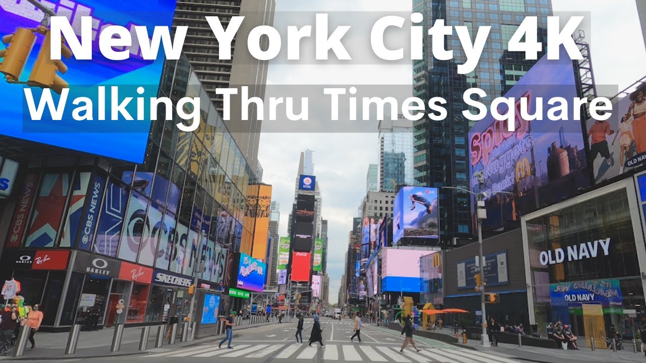 4k Walk, New York City - Walking through Times Square and along 42nd Street.