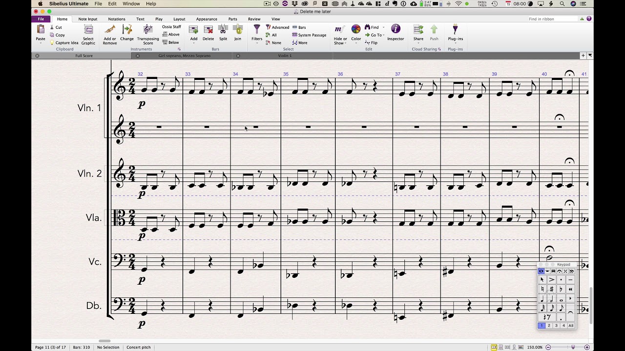 How to hide and show staves in full score in Sibelius
