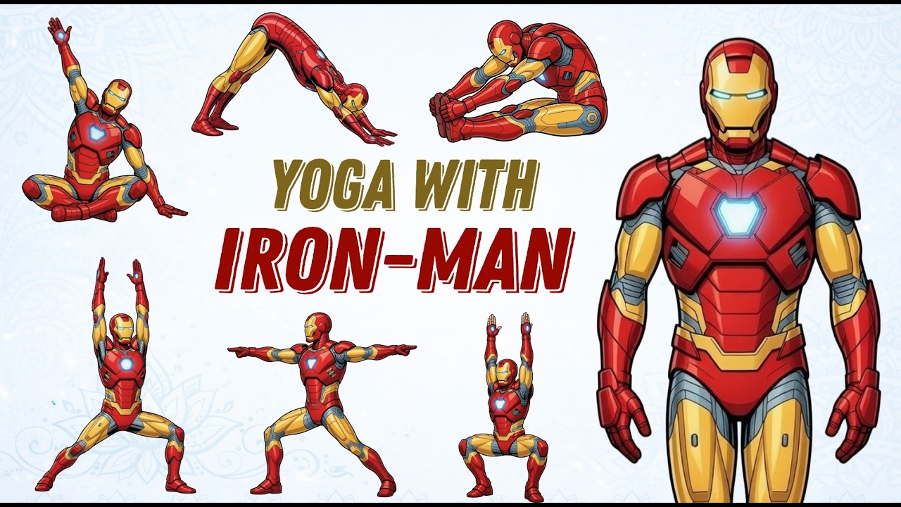 Superhero Yoga Workout | Yoga with Ironman | Strength & Flexibility Yoga Routine | Yoga for Strength