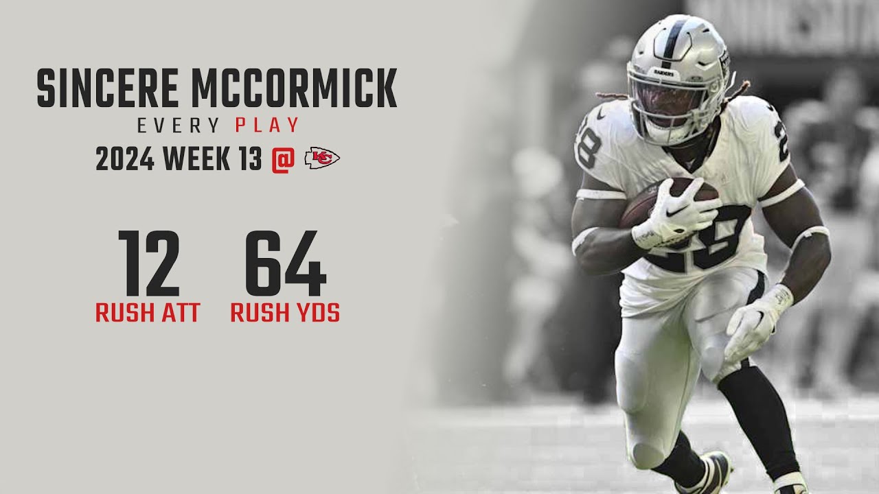 Sincere McCormick Week 13 Replay: Every Run @ Kansas City Chiefs