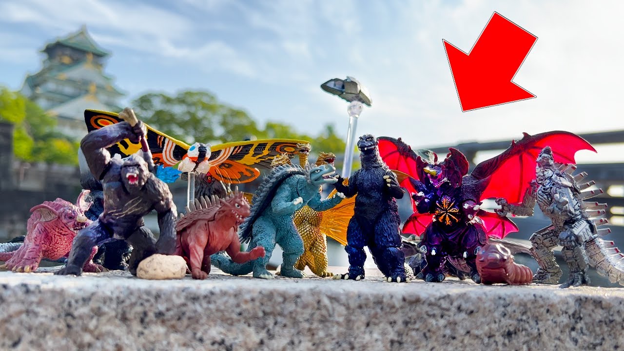歴代のゴジラ怪獣が大阪の観光地に出現！Godzilla Monster has appeared in the Japan Osaka tourist destinations. HG