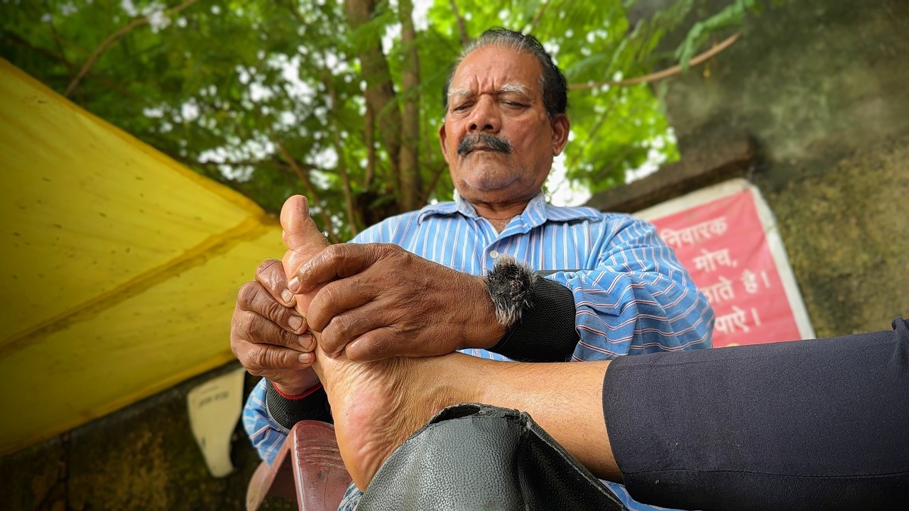 Asmr One hour painkiller Foot (Heel) massage Therapy  by Indian barber Narsa baba (Painkiller baba)