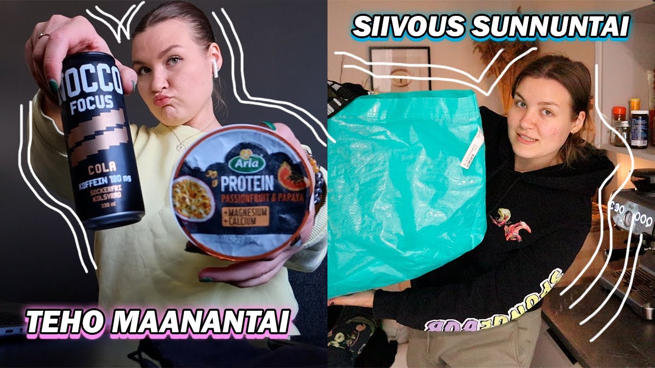 TULE MUKAAN TÖIHIN MUN KANSSA MAANANTAI + SIIVOUS SUNNUNTAI | RANDOM MY DAY x 2