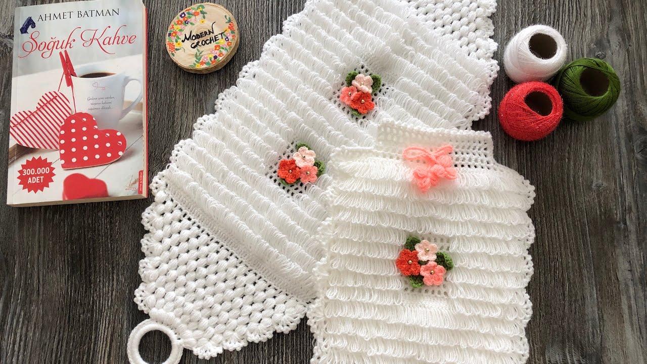 Bahar Çiçeği Püsküllü Uzun Lif Modeli/ Uzun lif modeli /Püsküllü lif /modern crochet