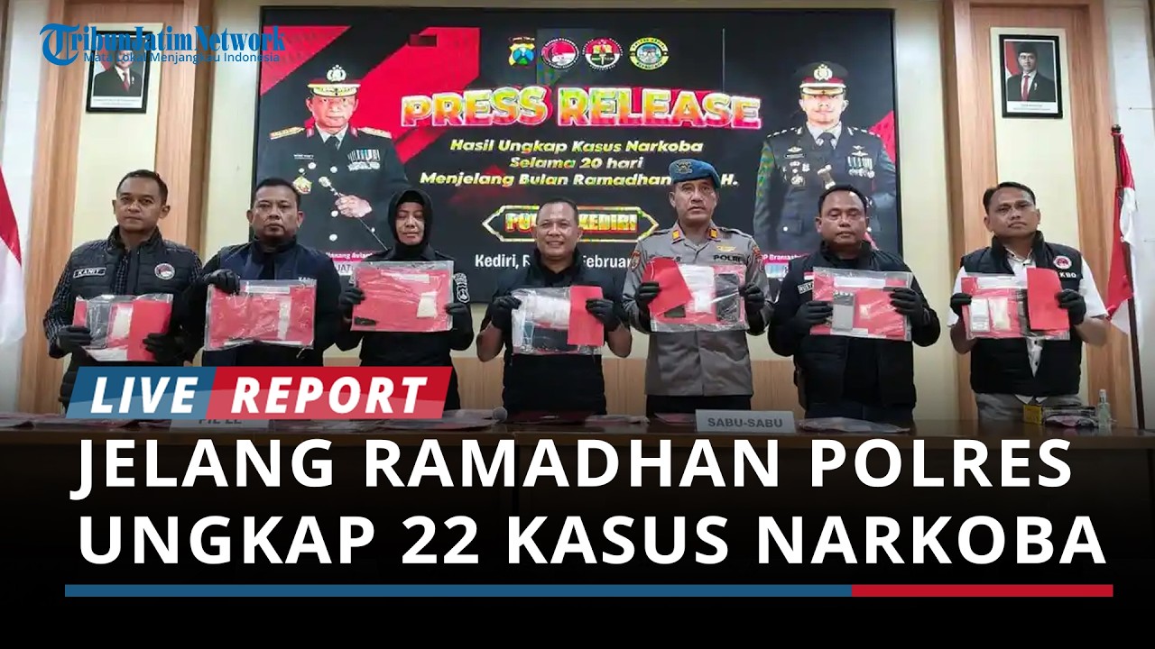 20 Hari Operasi Jelang Ramadan, Polres Kediri Ungkap 22 Kasus Narkoba dan Sita 280,56 Gram Sabu