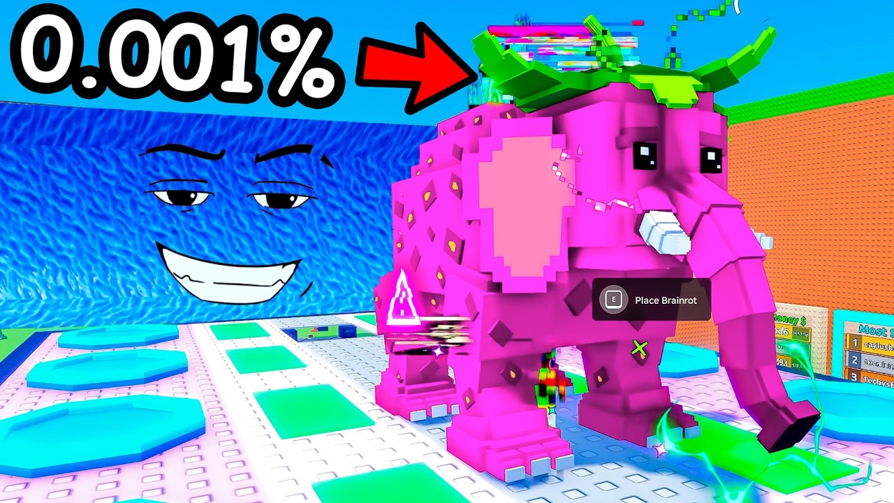 I Got the RAREST STRAWBERRY ELEPHANT in Roblox Escape Tsunami For Brainrots!