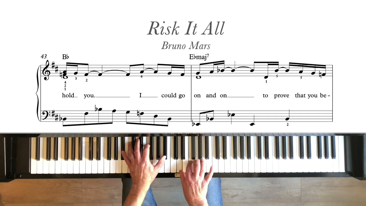 Risk It All - Bruno Mars | Intermediate Piano Tutorial + Sheet Music (Original arrangement)