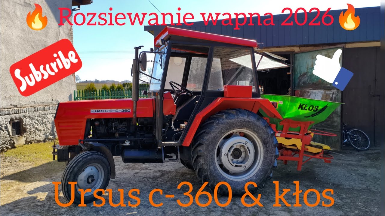 🔥 Rozsiewanie wapna 2025🔥Ursus c-360 & kłos🔥*engine sound*🔥Cześć 1/2