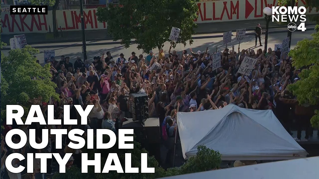 Rally at City Hall over Harrell's comments about chaotic protest begins to wrap up