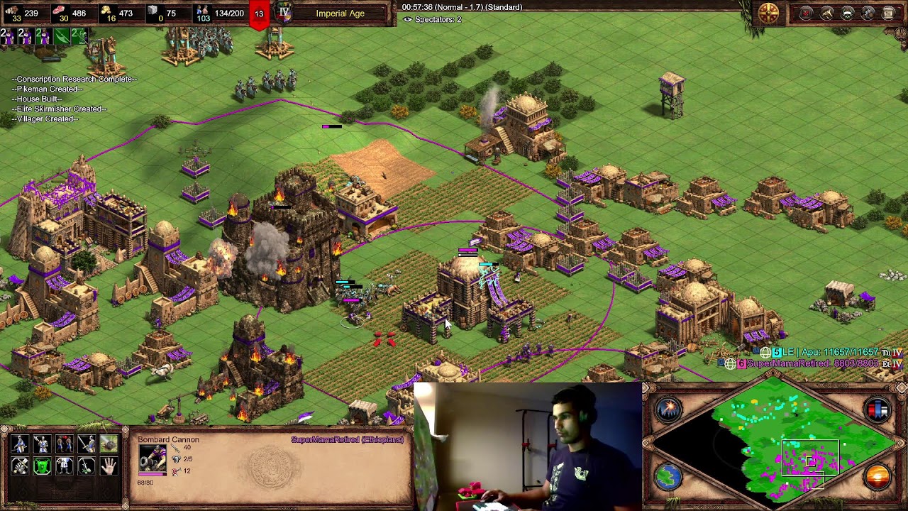 AOE 1v1s ; Loss = 5 dips, Win = 3 dips