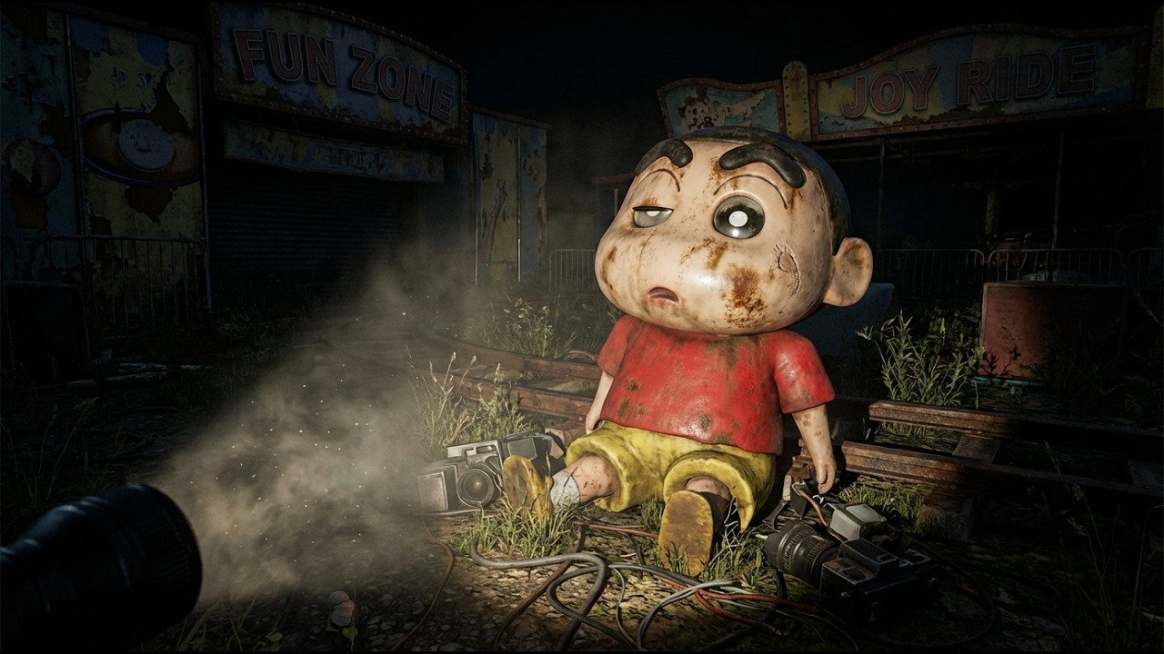 I Found Shinchan Characters in an Abandoned Film Set at 3AM&hellip; 😨 (Horror POV)