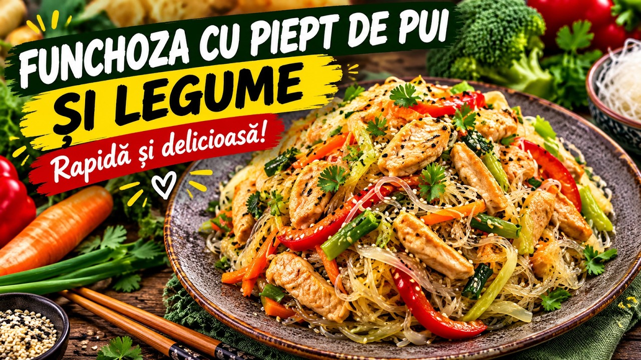 Funchoza cu piept de pui și legume I Acasă în bucătărie