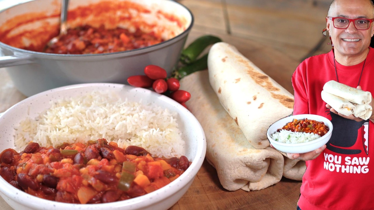 Chili di Fagioli e Verdure alla Messicana CON BURRITOS
