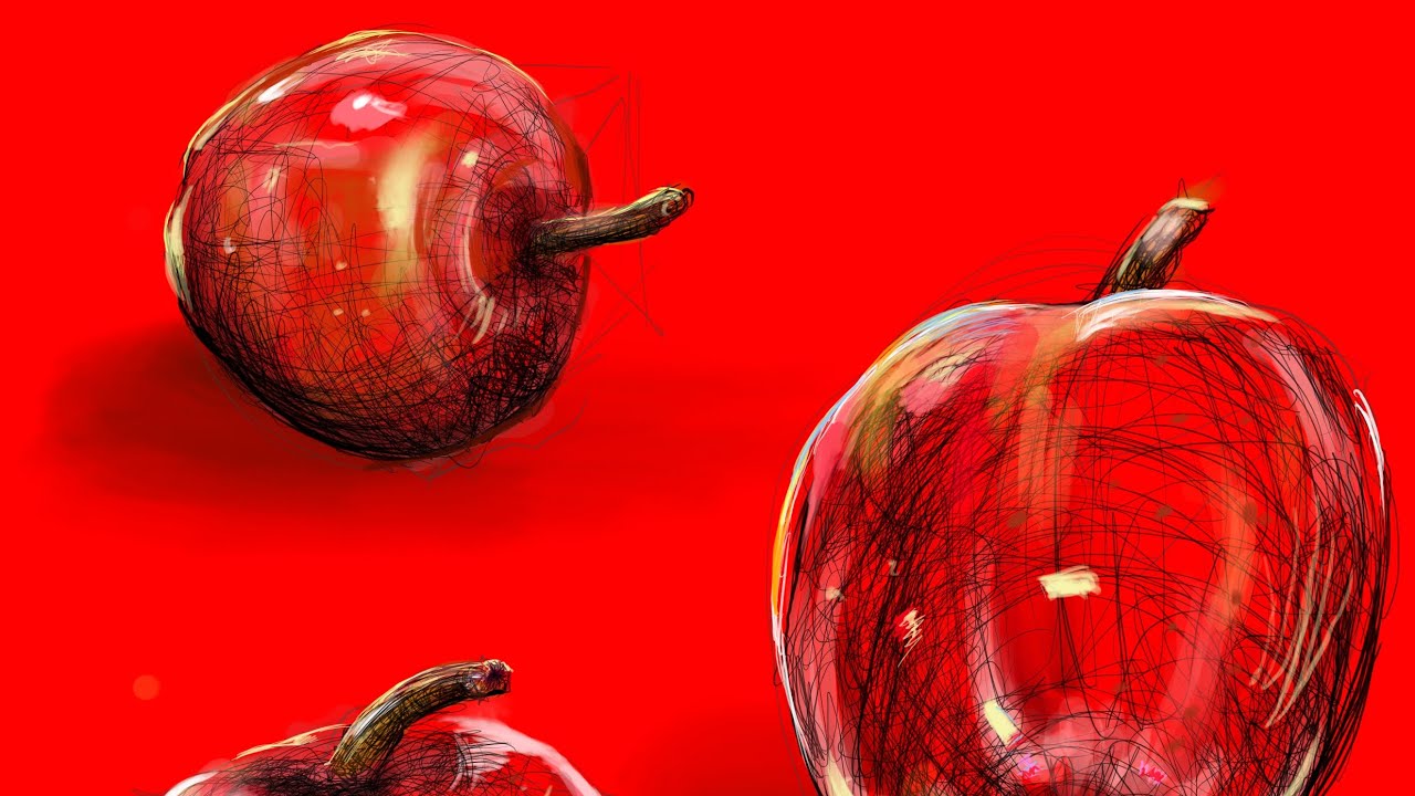 How to make realistic digital drawing? apple drawing