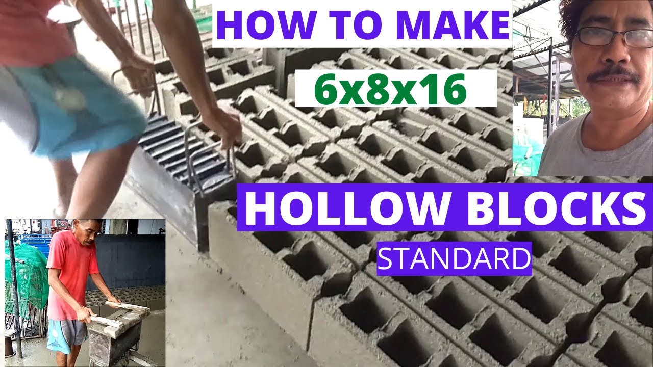 How to make Hollow Blocks 6x8x16 inches standard