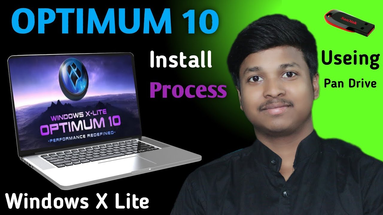 Windows Optimum 10 Install | windows x lite install ⚡1GB RAM PC