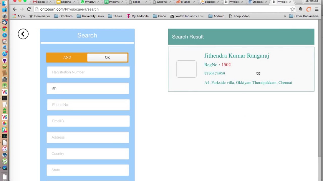 Physiotheraphy Management System demo