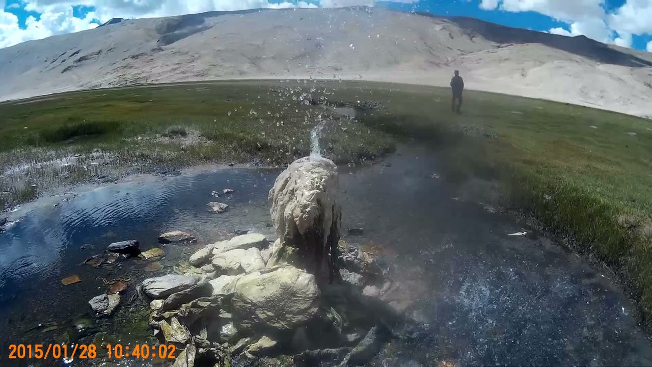 Puga Natural hot water fountain in Ladakh