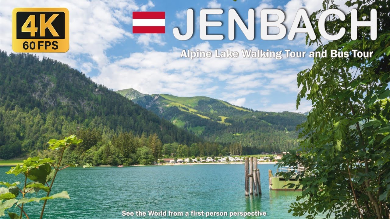 Austria-Jenbach Lake Walking Tour and Bus Tour| Alpine city with lake in late autumn [4K 60FPS]