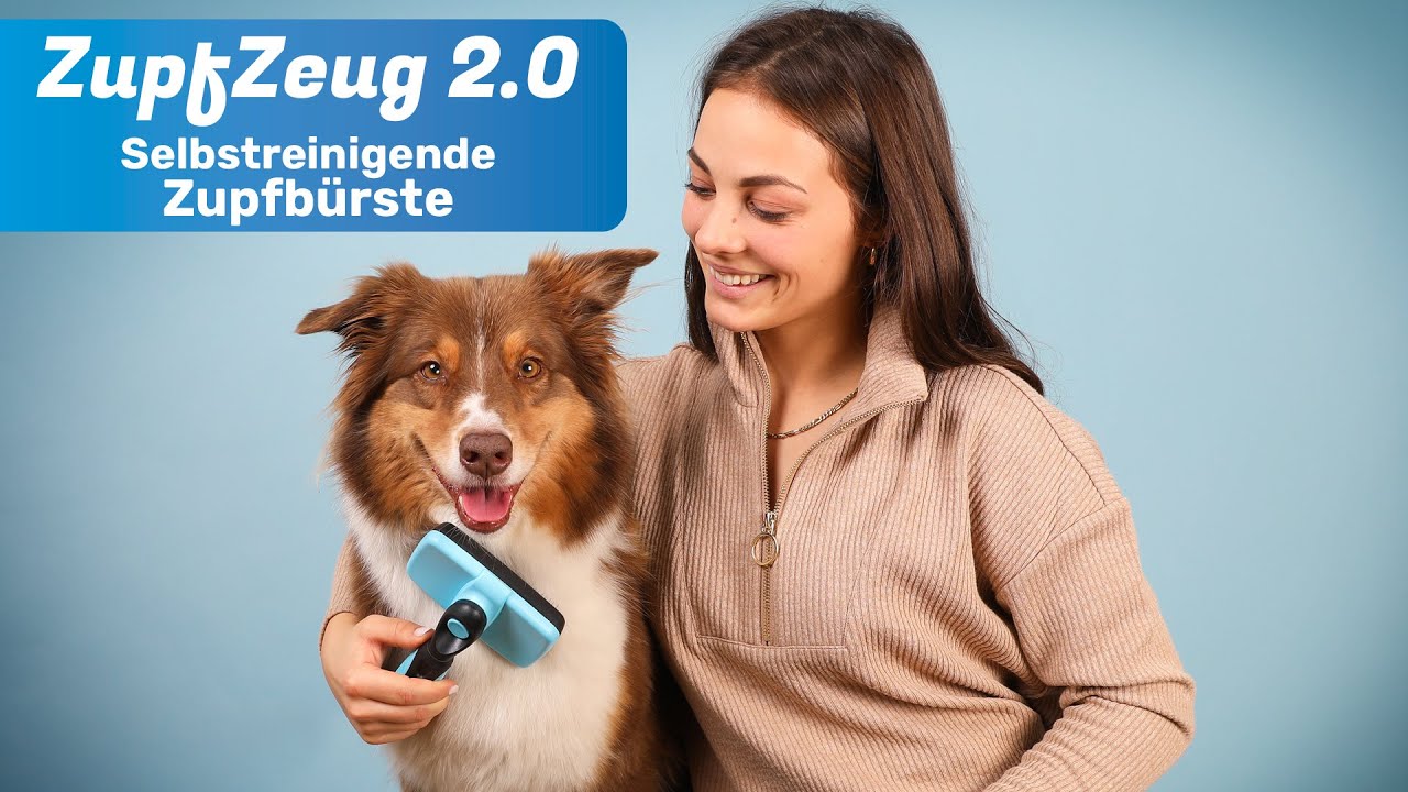 BluePet ZupfZeug 2.0 Zupfbürste für Hunde & Katzen - Hundebürste & Katzenbürste löst Knoten und Filz