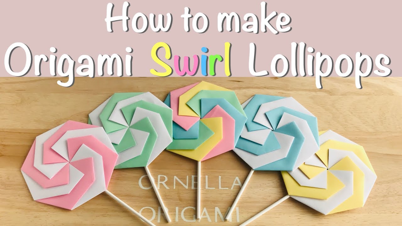 Origami Swirl Lollipops | Fun Birthday Decorations | Gift Cards | Cute Party Favors