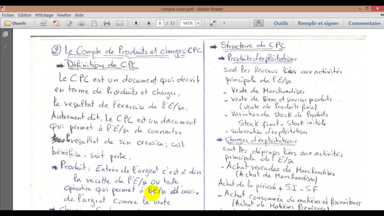 Comptabilité S1 -- Le CPC --