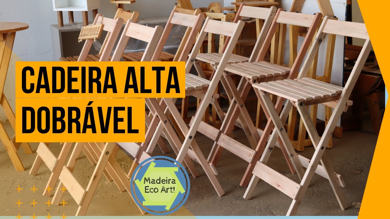 Incrível o que você pode fazer com pallet - Cadeira alta dobrável para bistrô - folding high chair