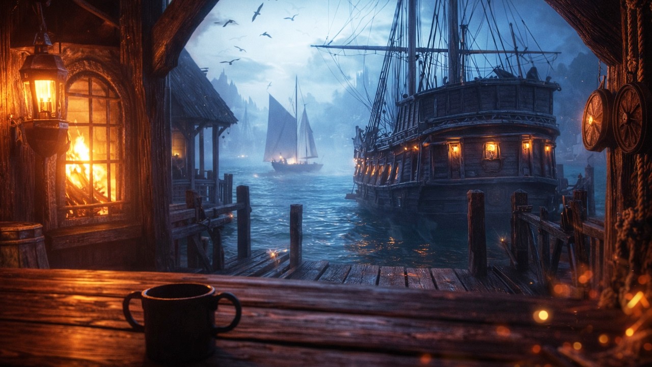 Rest in a Harbor Tavern After the Long Voyage | Medieval Tavern Music & Ambience