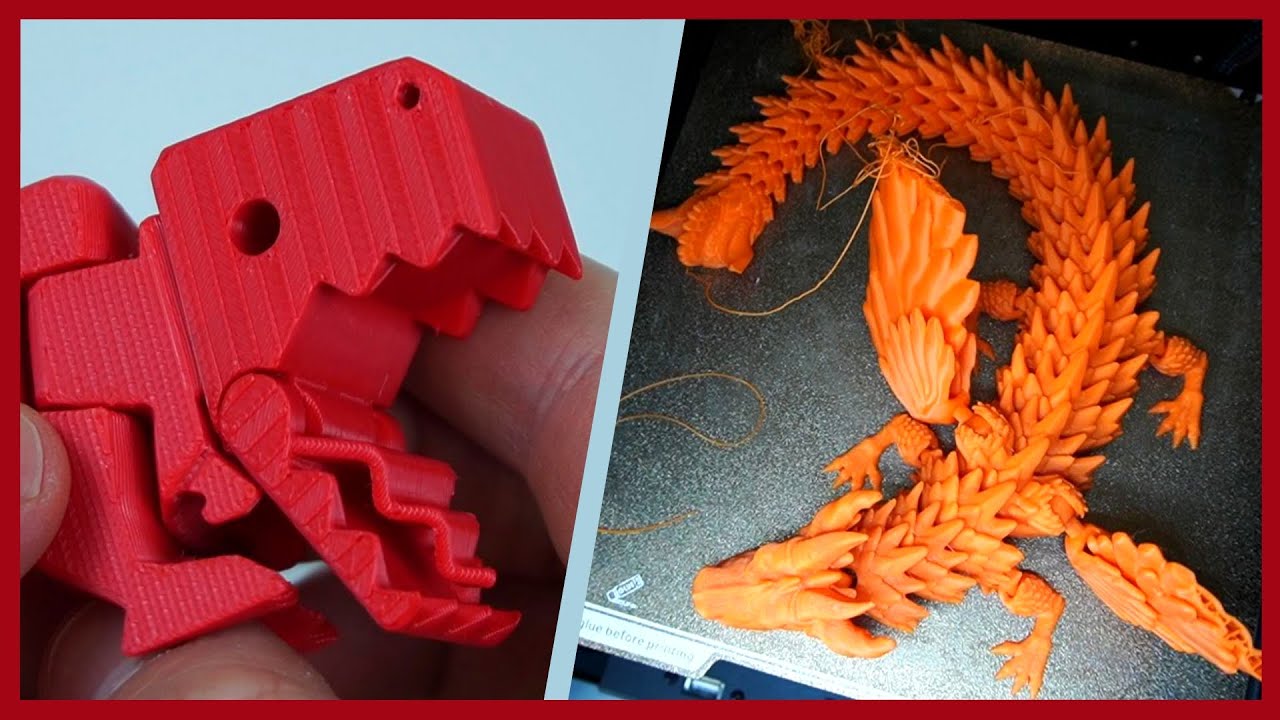 Котики, Дракон, Динозавры на 3D принтере FlyingBear S1. Подвижные антистрессы.