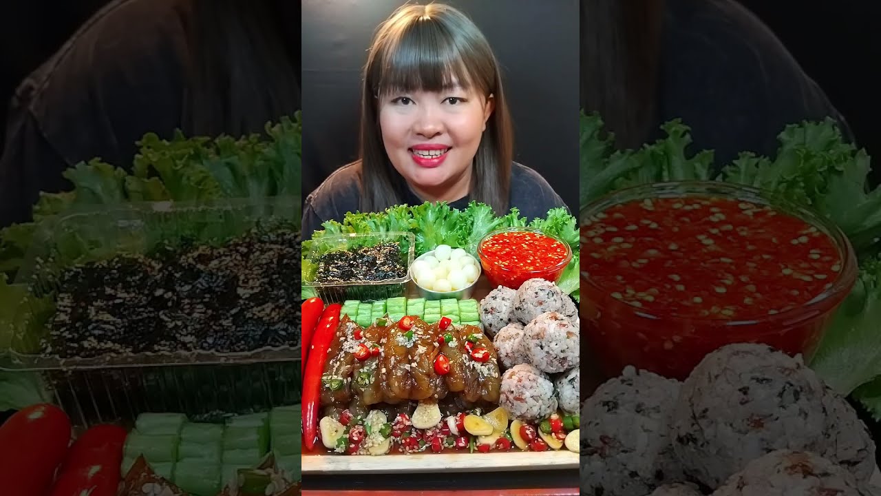 กุ้งดองซีอิ๊ว กุ้งเด้งๆหวานๆกินกับน้ำจิ้มซีฟู๊ดแซ่บๆ ข้าวปั้นสาหร่าย อร่อยมาก @ตั้งใจกิน