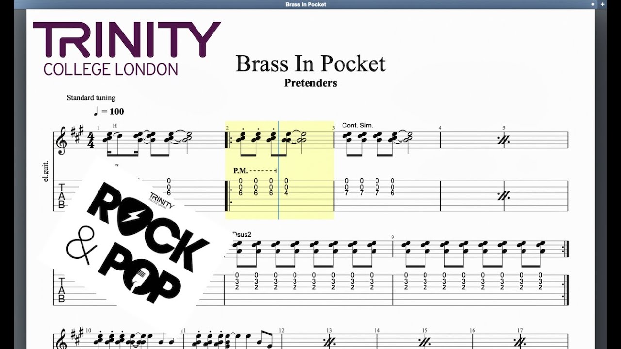 Brass In Pocket Trinity Grade 2 Guitar
