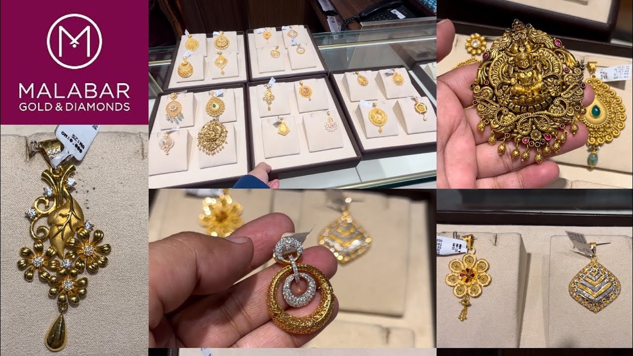 Malabar Gold Light Weight Trendy Gold Pendant Designs with Price and Weight Gold Locket Designs