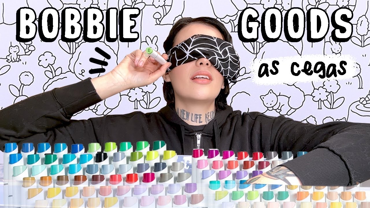 PINTANDO DUAS PAGINAS DE BOBBIE GOODS COM CORES ESCOLHIDAS SEM ENXERGAR! - SERA QUE FICOU BOM?