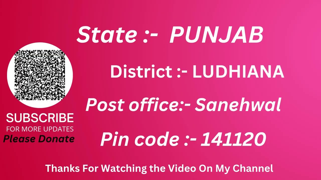 Punjab Ludhiana Sanehwal Ka pin code 141120 / Ludhiana Sanehwal ka post office