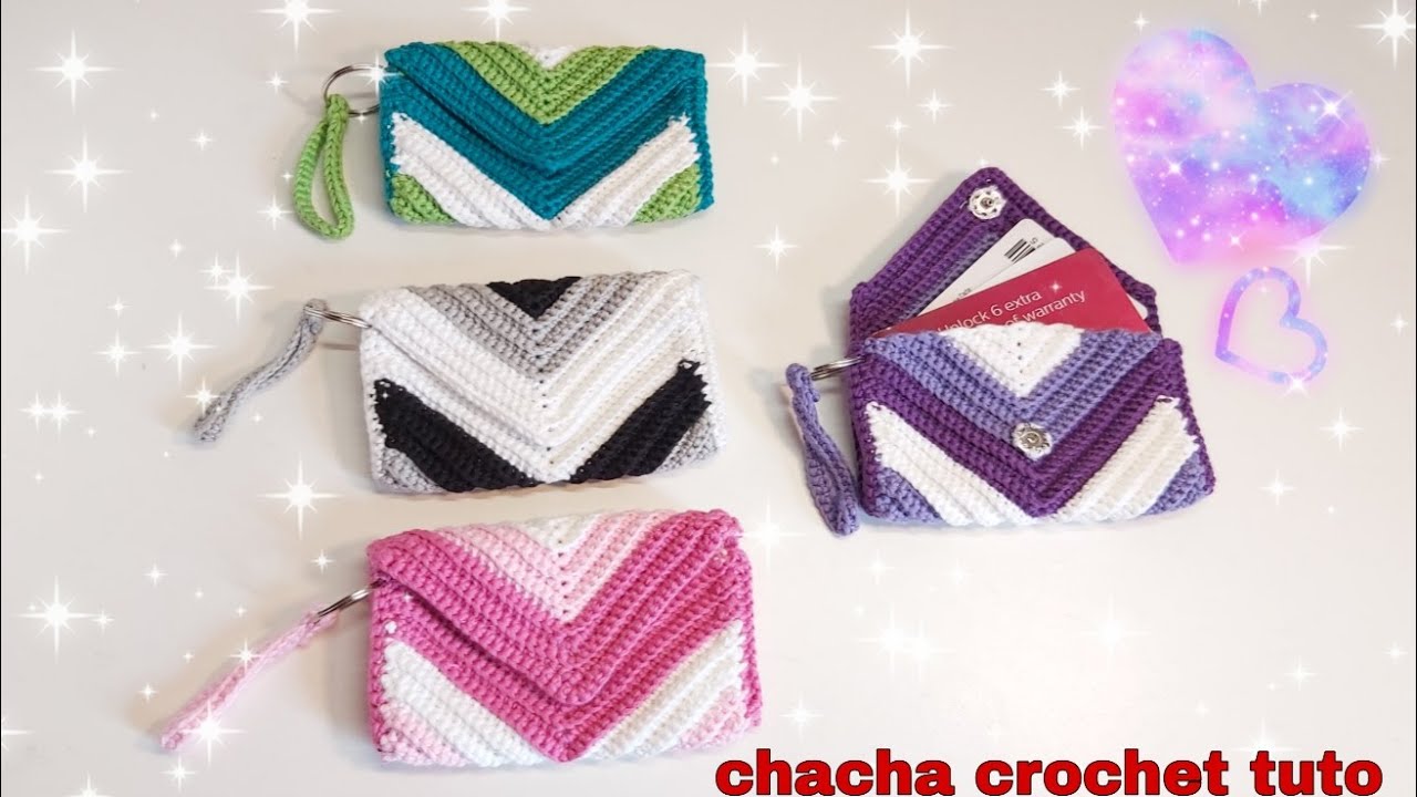 comment faire une petite pochette au crochet pour ranger les cartes.