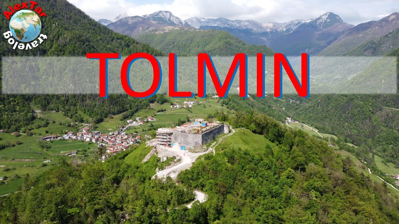 TOLMIN. Soča river, Tolin castle. AT travelog