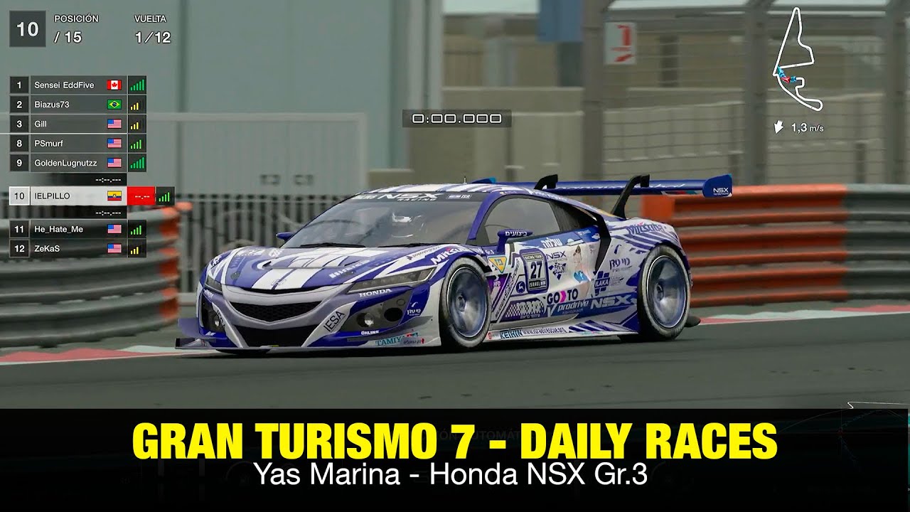 Gran Turismo7 | Daily Races C | Yas Marina | Honda NSX Gr.3 | NOVATO