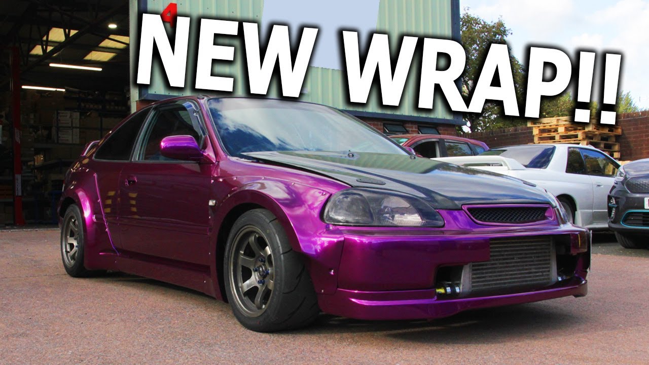 Gloss Purple Teckwrap On Our Turbo Civic Looks INSANE