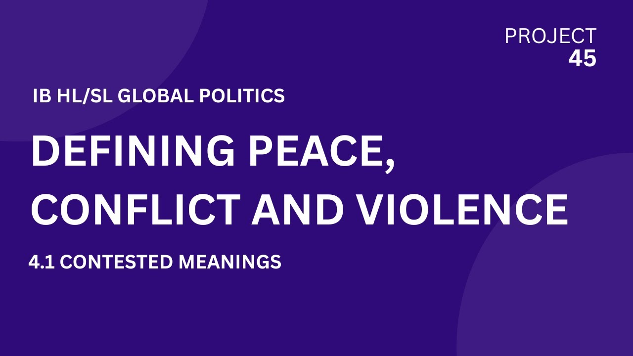 4.1 Defining Peace, Conflict and Violence - IB HL/SL Global Politics 2025