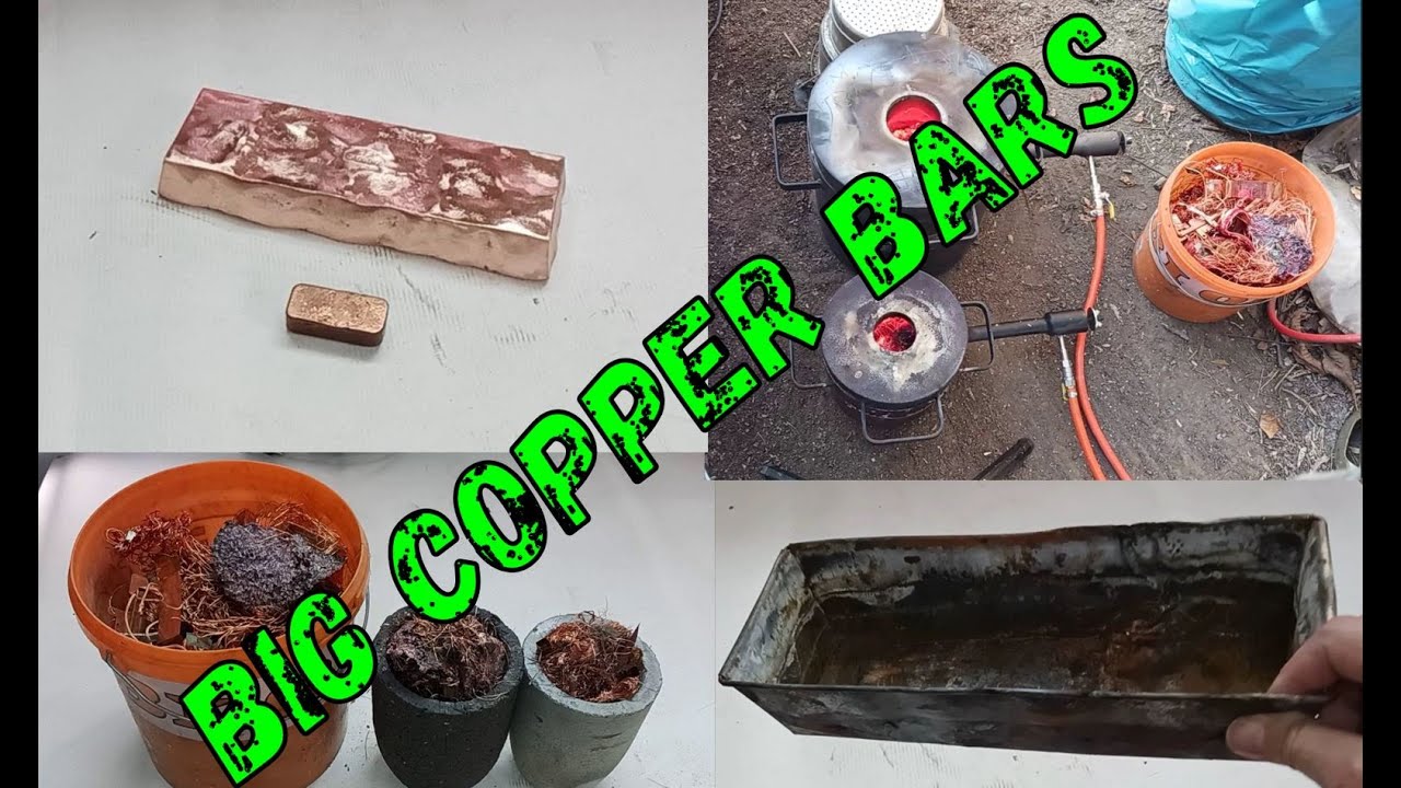 Huge 7kg Copper Bar from Scrap - Trash to Treasure - riesigen 7kg Kupferbarren aus Schrott gießen