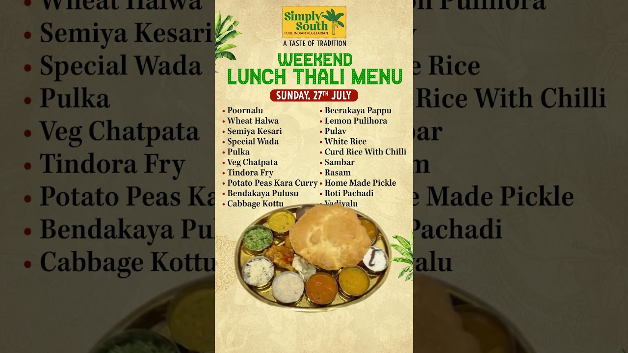 🍛 Sunday Special South Indian Thali.