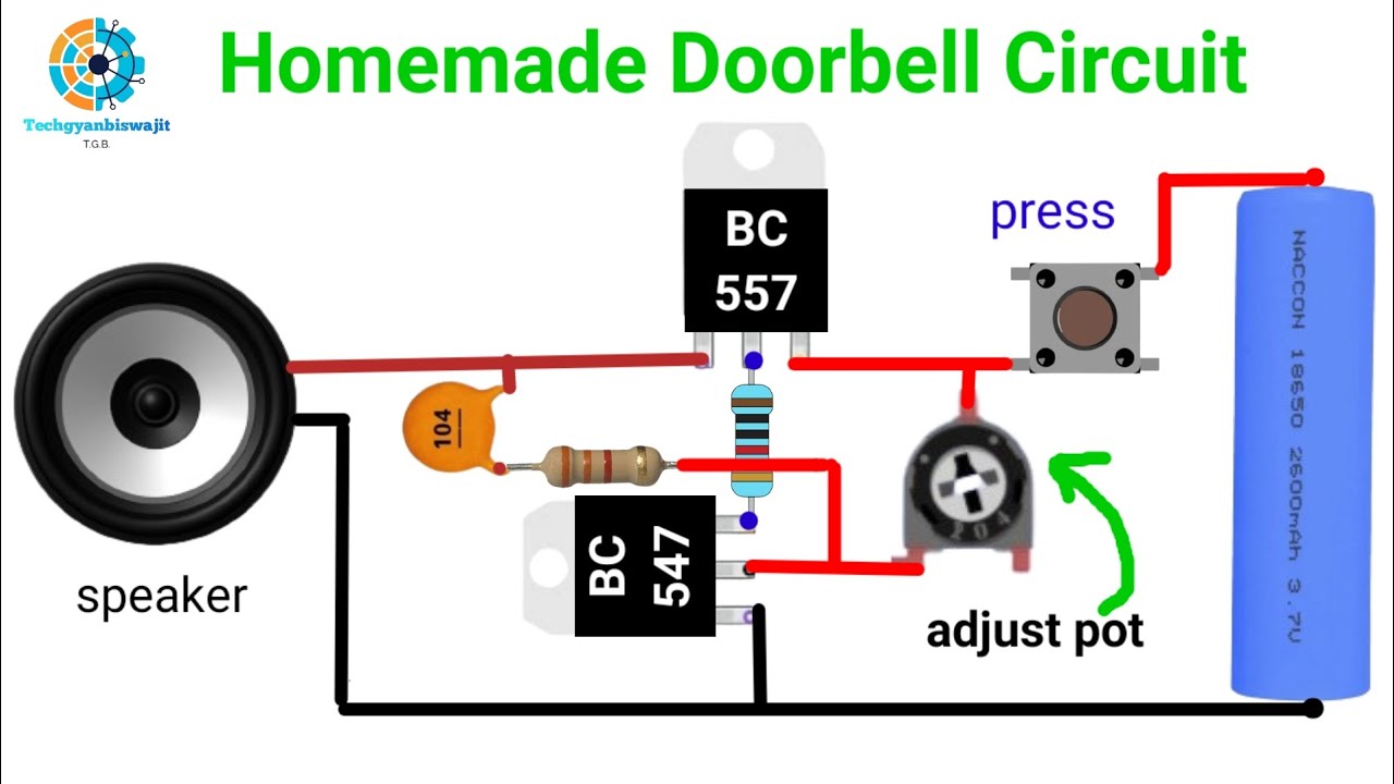 How To Make Simple Doorbell Circuit at Home || Using Transistor Doorbell Circuit